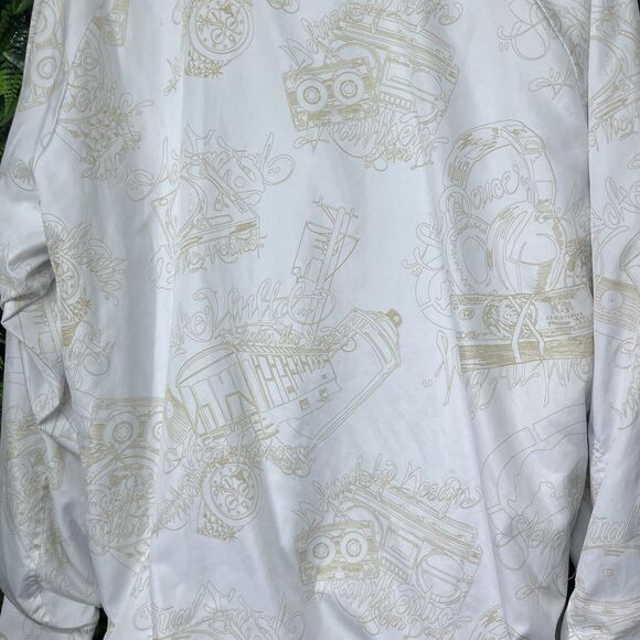 Y2K ECKO UNLTD Jacket Men XL White Full Zip All Over Print Hidden Hoodie 2355 - Picture 10 of 11